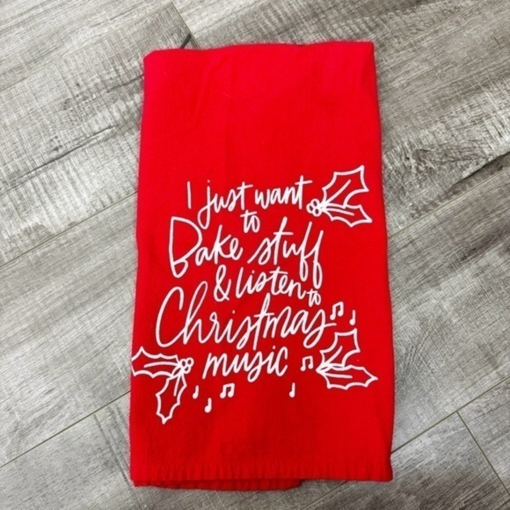 Always First Industrial Christmas Holiday Red Dish Towel